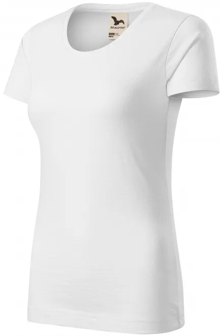 Női póló, texturált organikus pamut, fehér