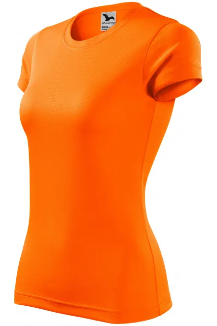 Női sportpóló, neon narancs