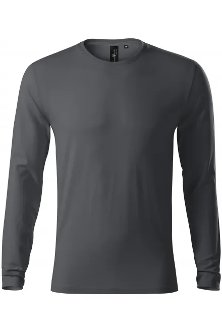 Testhezálló férfi póló, hosszú ujjú, világos szürke