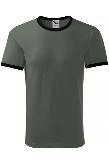 Unisex kontrasztú póló - sötét pala, S